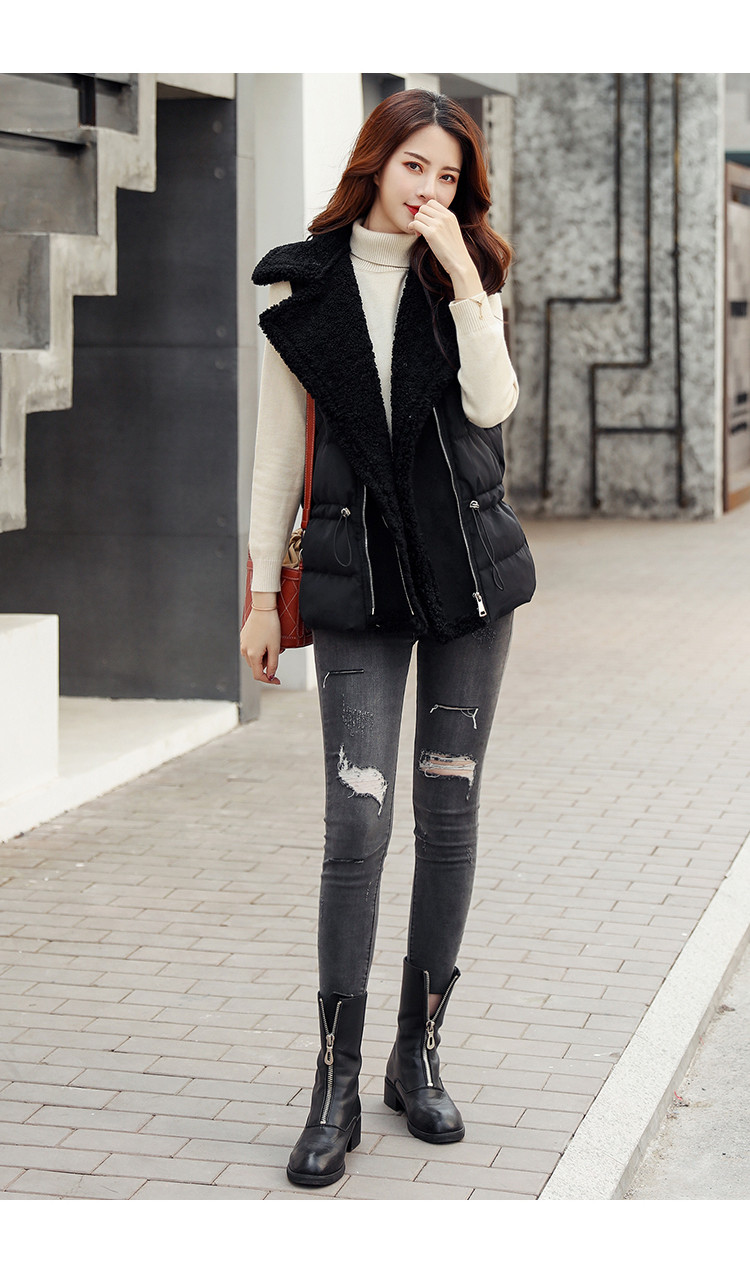 2018冬季新款韩版女装马甲秋冬装时尚潮流街头风收腰显瘦大翻领女款