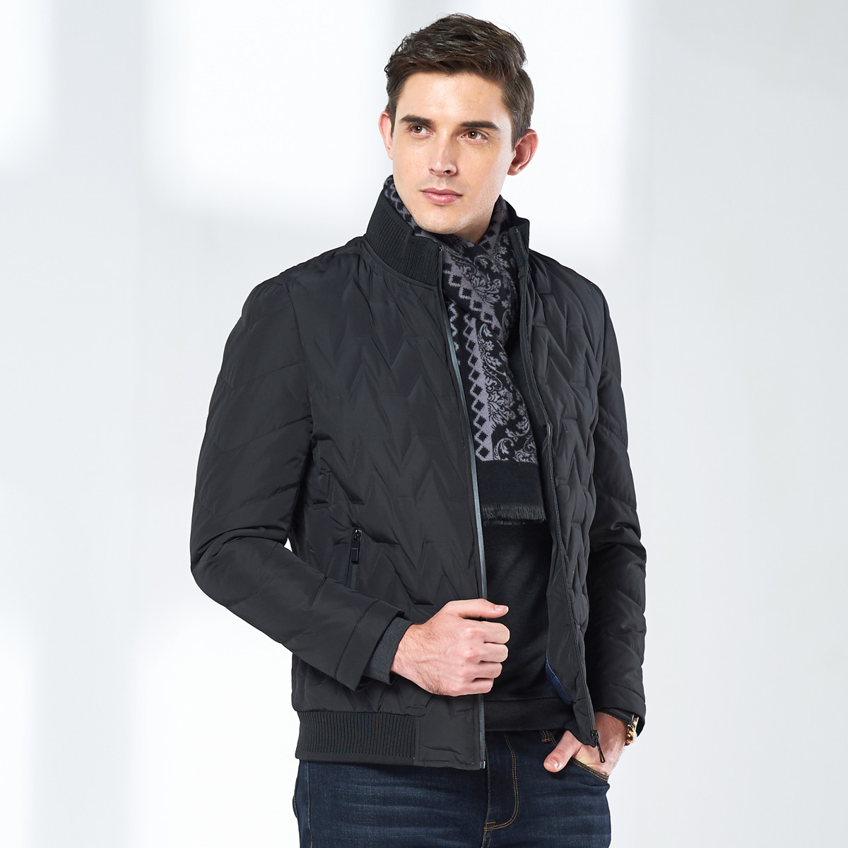 奔狼swsport男装特卖旗舰店 swsport/奔狼 90%白鸭绒,立领羽绒短款