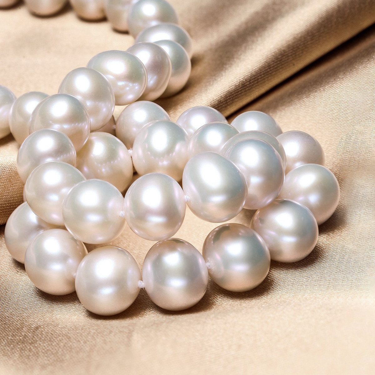 蓝色海洋 10-11mm近圆淡水珍珠项链/珍珠项链