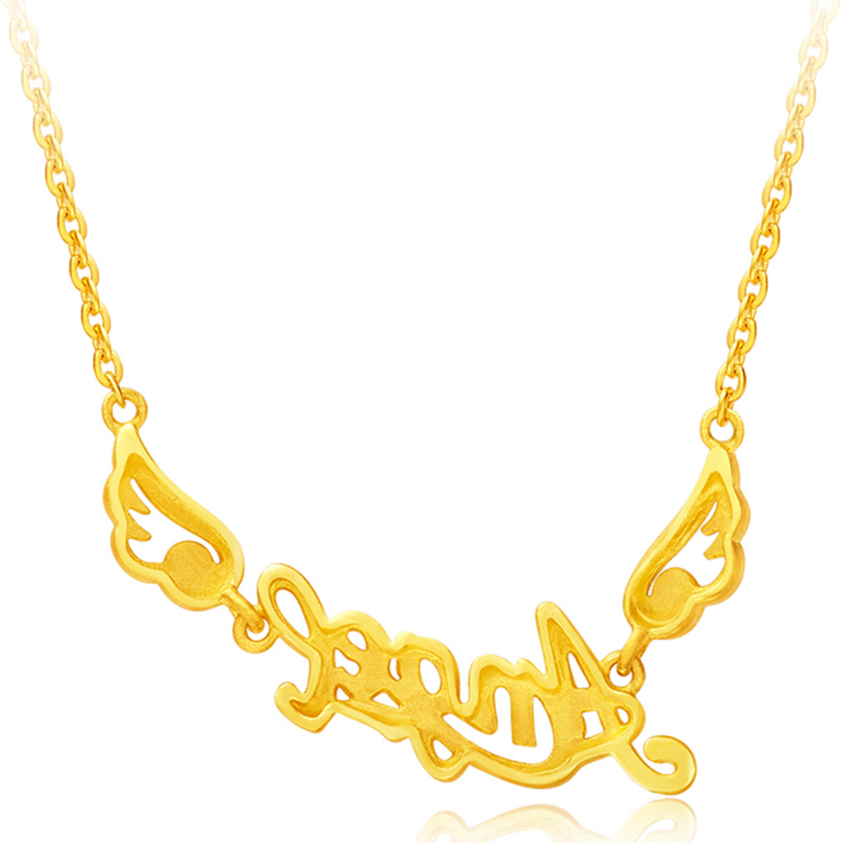 周大福 婚嫁angel足金黄金项链吊坠女士