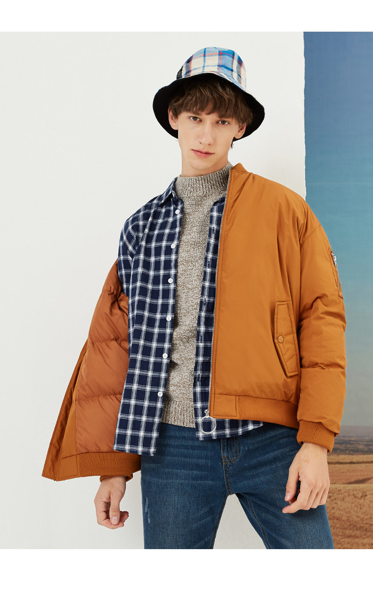 以纯线上品牌 2018冬季新款男装羽绒服外套男士羽绒服男士外套棒球领