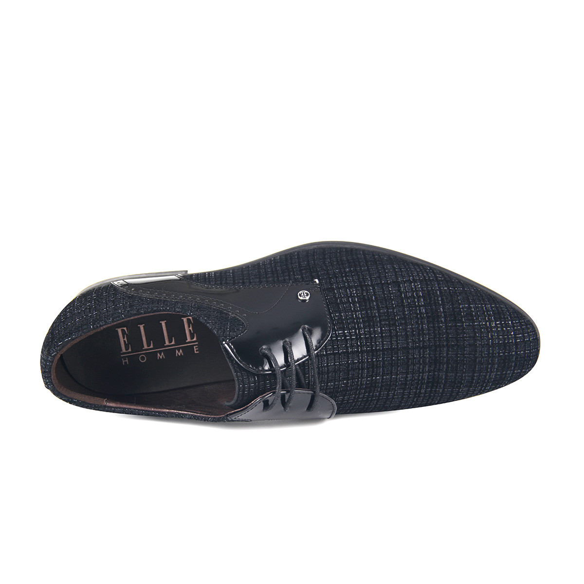 elle homme男鞋男士商务皮鞋尖头透气真皮正装尖头皮鞋男士皮鞋