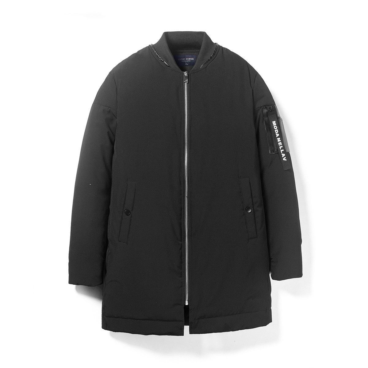 magic power 男装冬季专柜同款北欧系列黑色中长款男式羽绒服