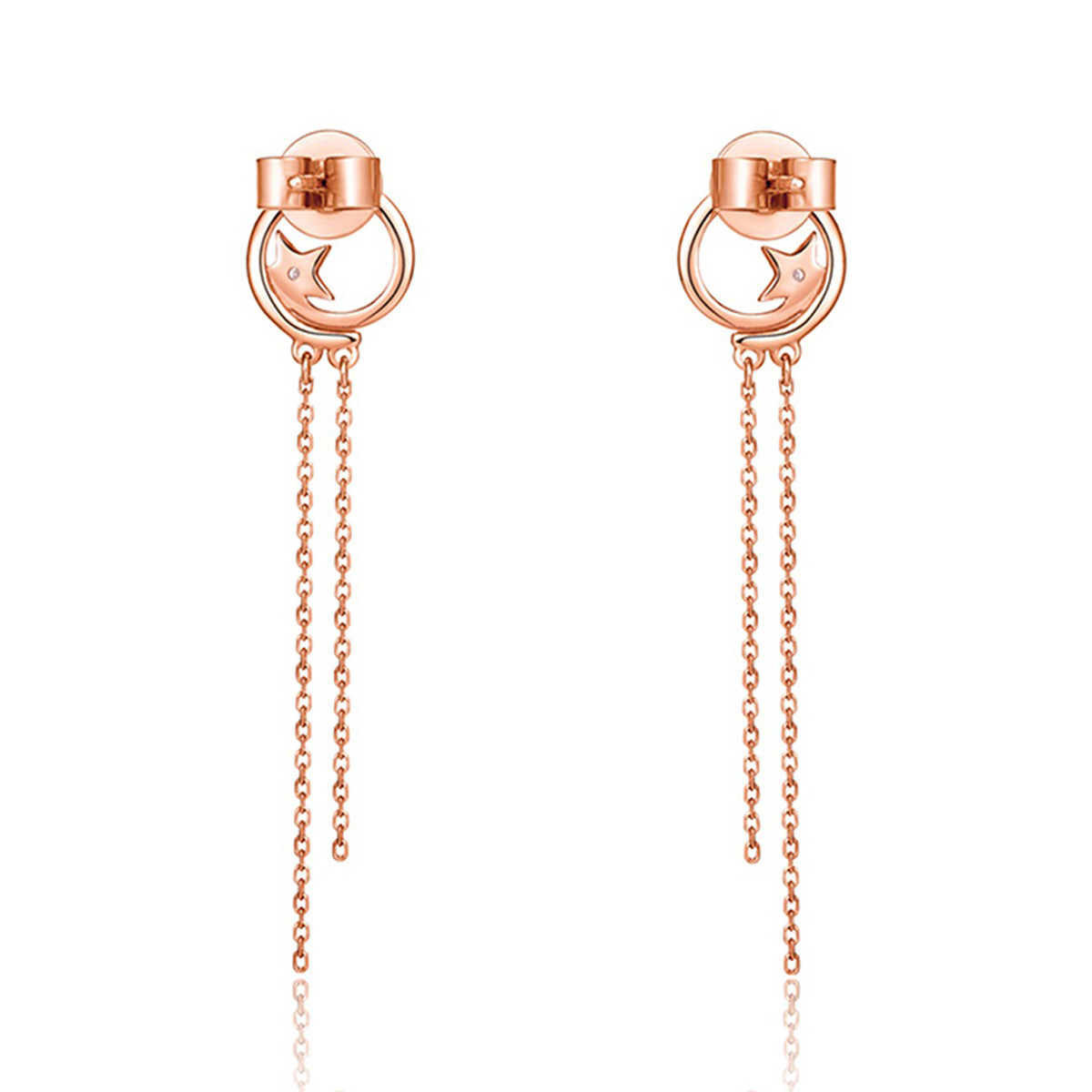 周大福 星愿系列18k金钻石耳环