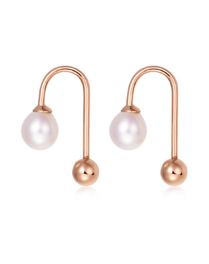 【新品】 明牌珠宝18k金珍珠耳钉 淡水珍珠简约多戴耳钉女