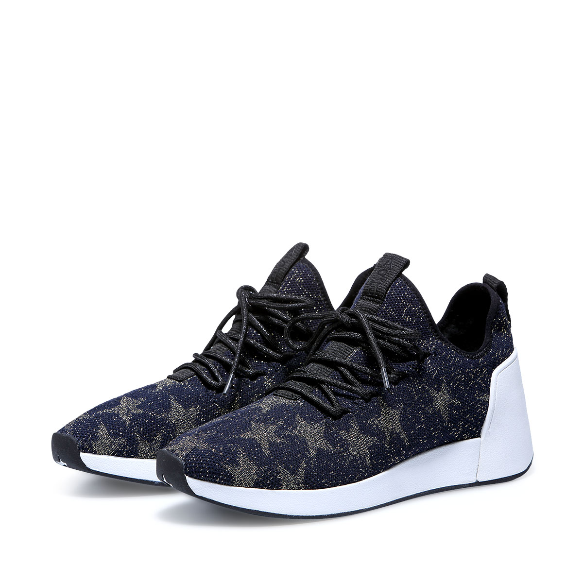 女鞋jaguar系列时尚撞色星星编织运动鞋