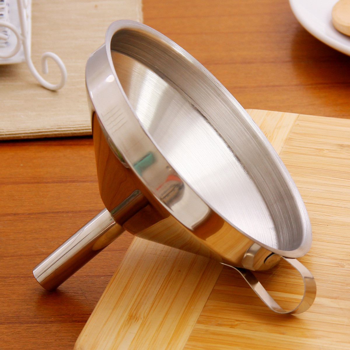 2件组子母装 带过滤网锥形水漏酒漏 不锈钢漏斗