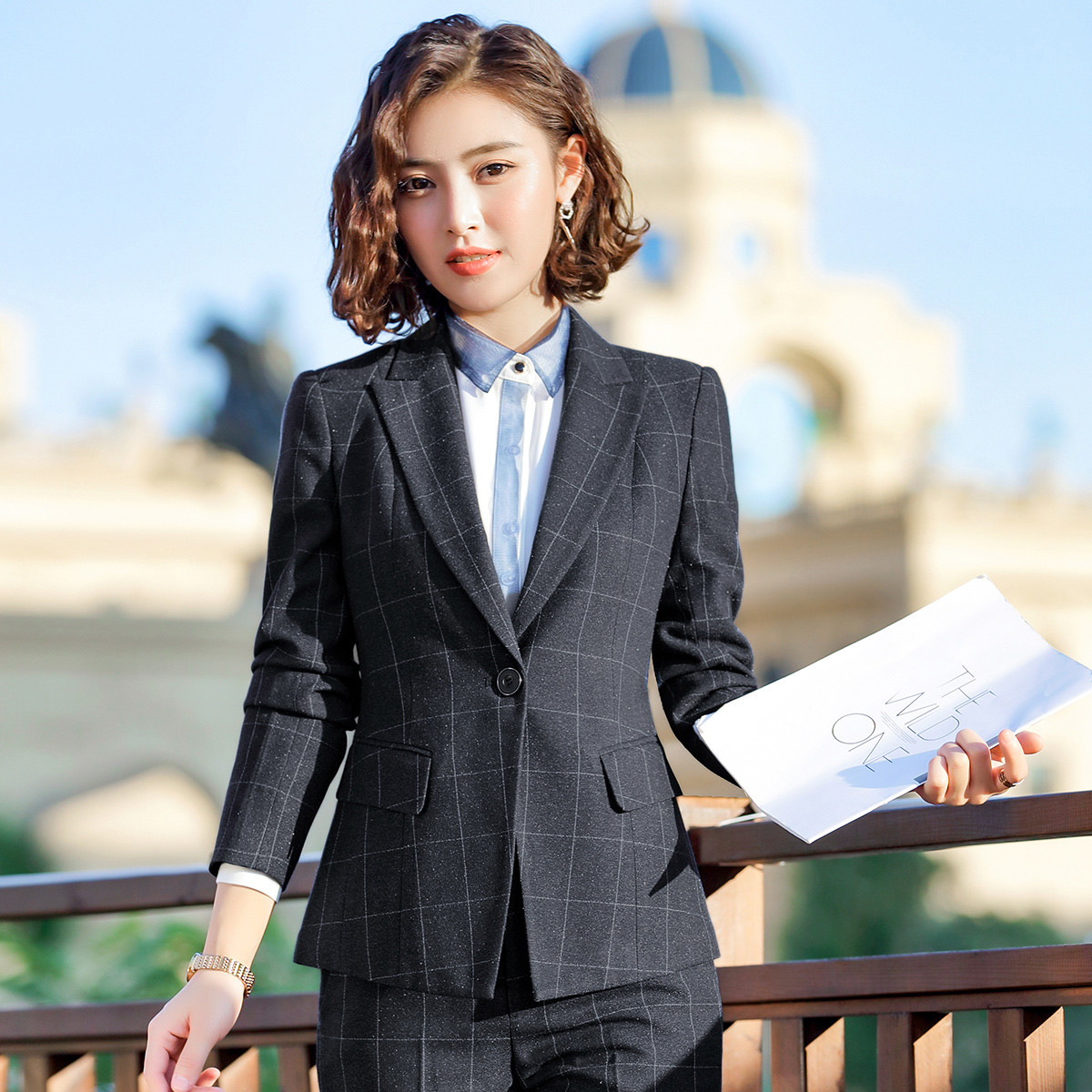 【时尚职场风】19春新款经典成熟风一粒扣女士西装外套