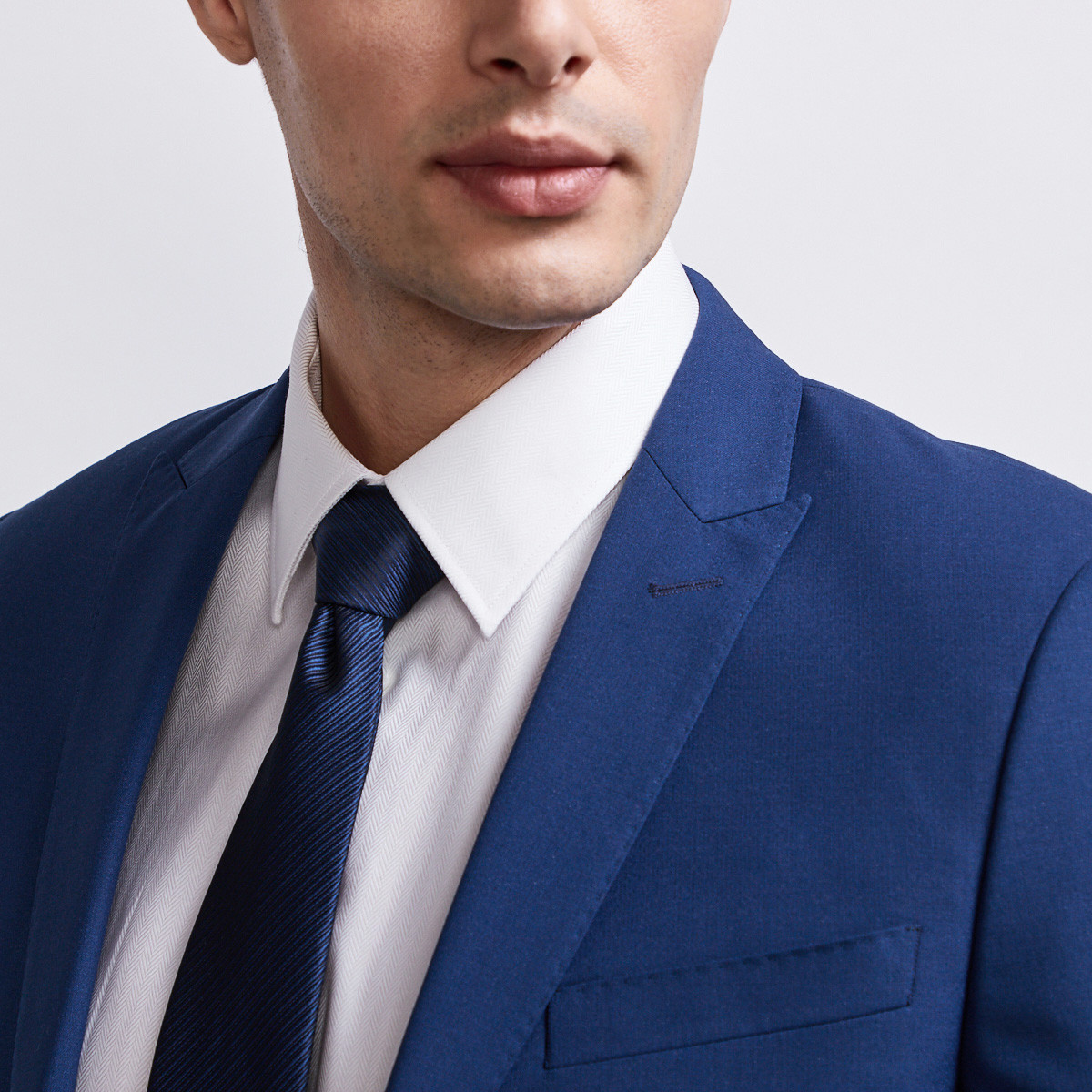 羊毛混纺光泽亮丽时尚戗驳领商务绅士男士西装外套