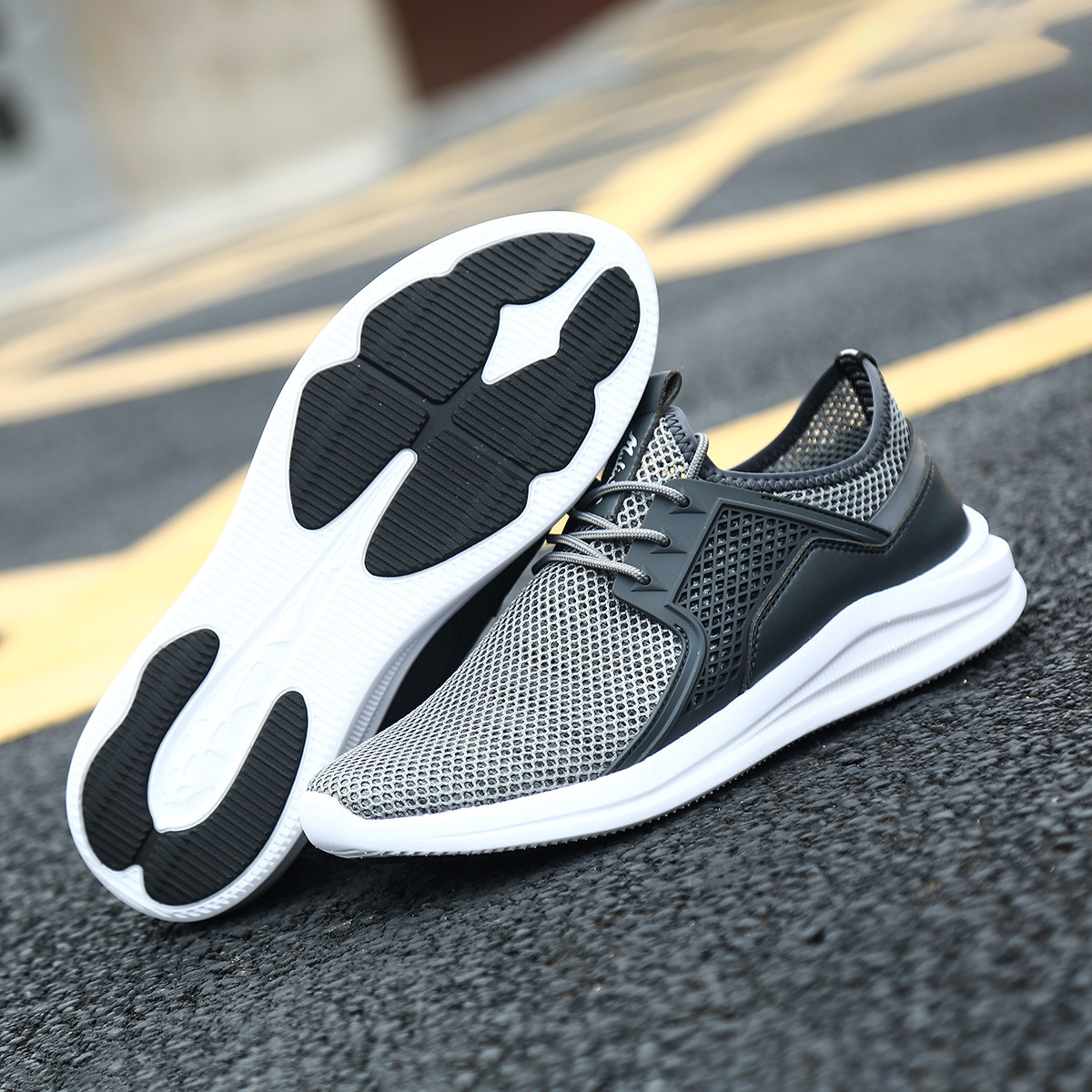 木林森2019年新款青年潮流休闲透气网布鞋男士休闲鞋男鞋b319009665