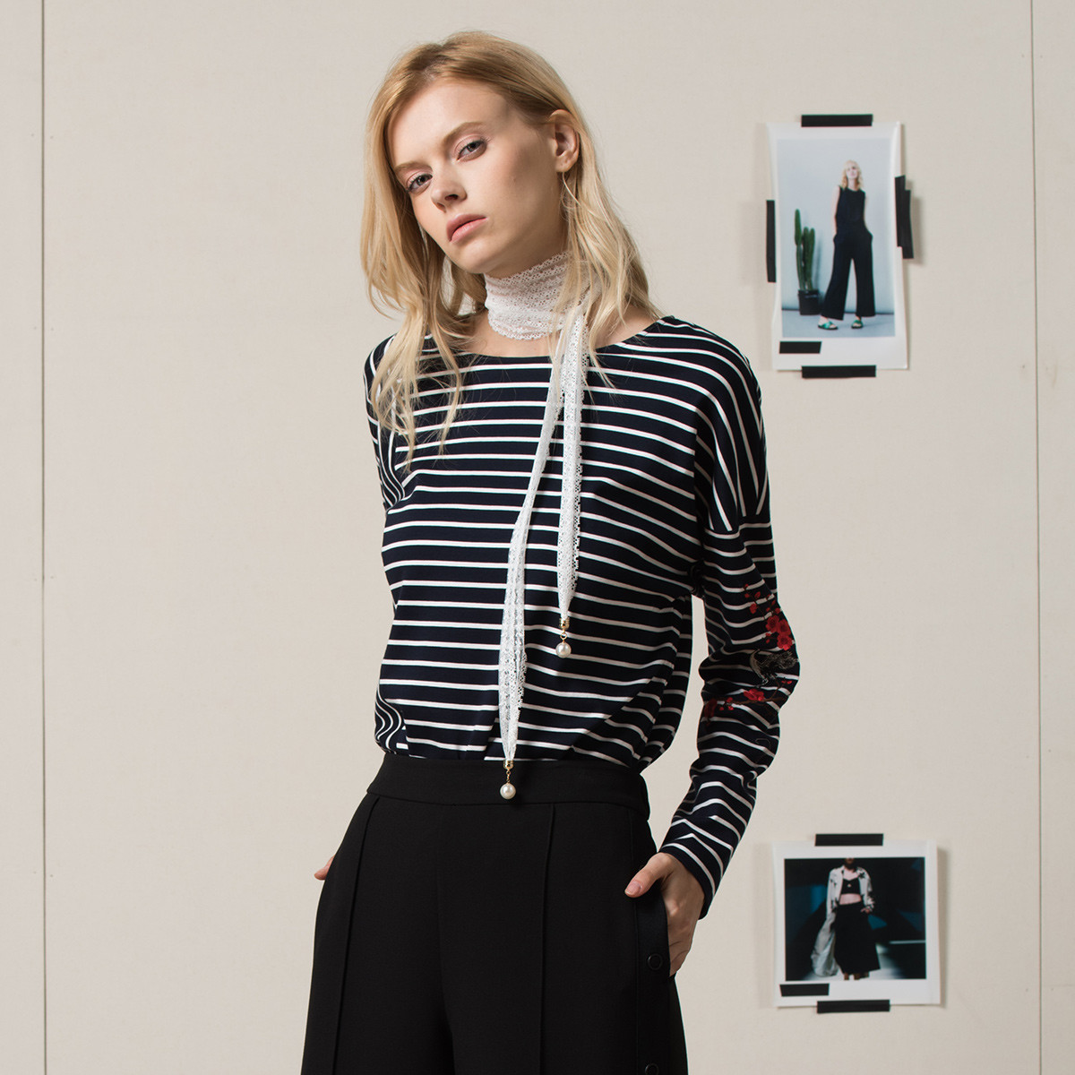 斐格思fexata新款女装圆领套头长袖条纹t恤81811105673_唯品会