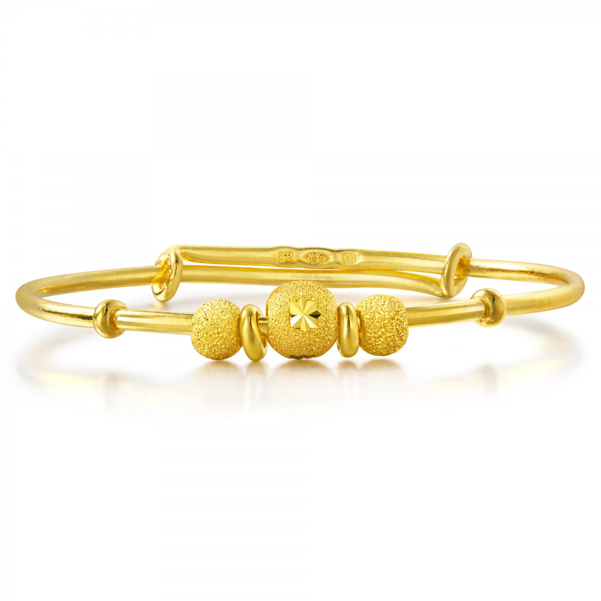 周生生黄金手镯满月bb婴儿宝宝手镯儿童镯子