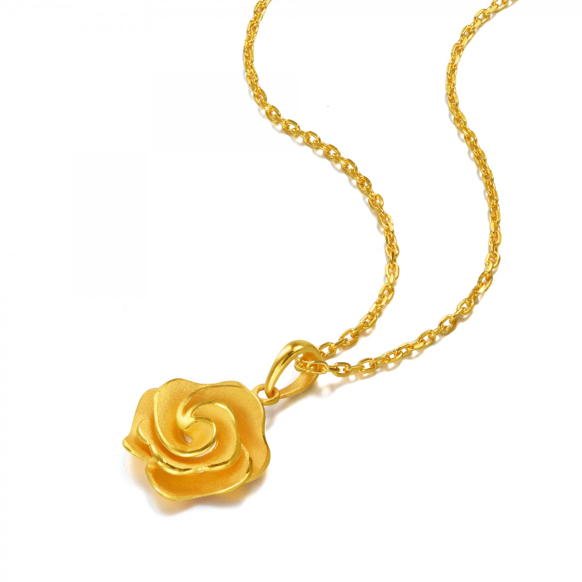 周生生黄金花吊坠