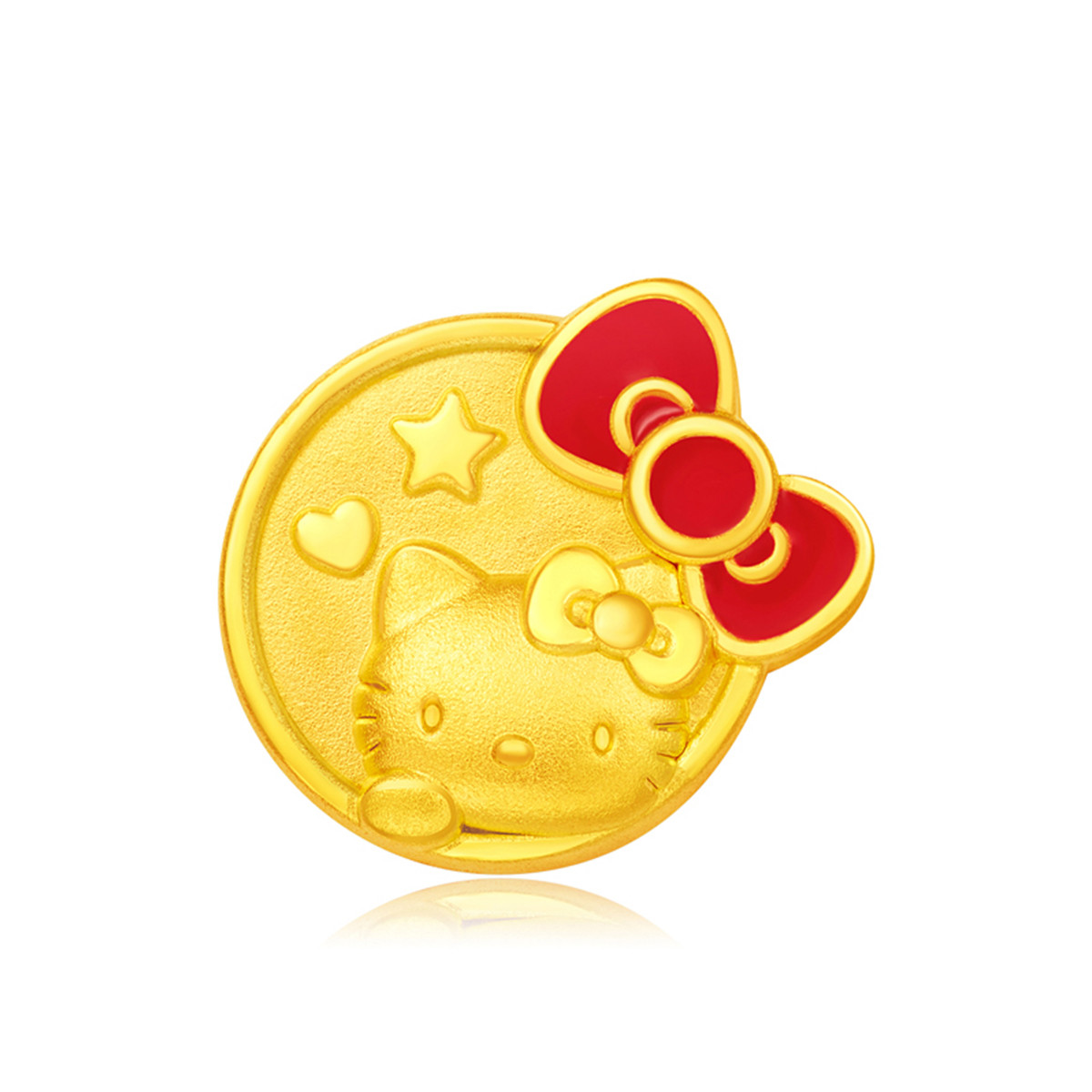 周大福 hellokitty蝴蝶结足金黄金转运珠吊坠