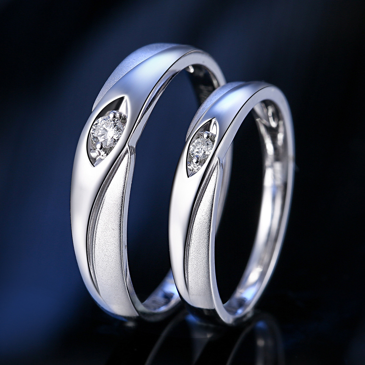 喜钻 新品 求婚/订婚18k金钻石情侣对戒单个戒指/钻石戒指