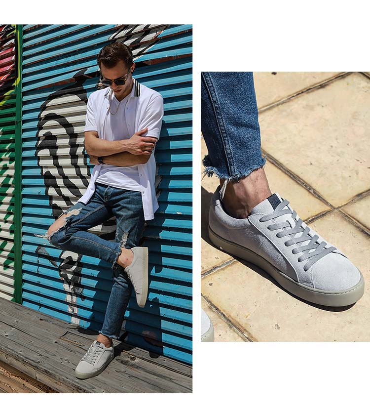 anthony miles安东尼米勒 新款男士英伦简约百搭真皮系带休闲板鞋a