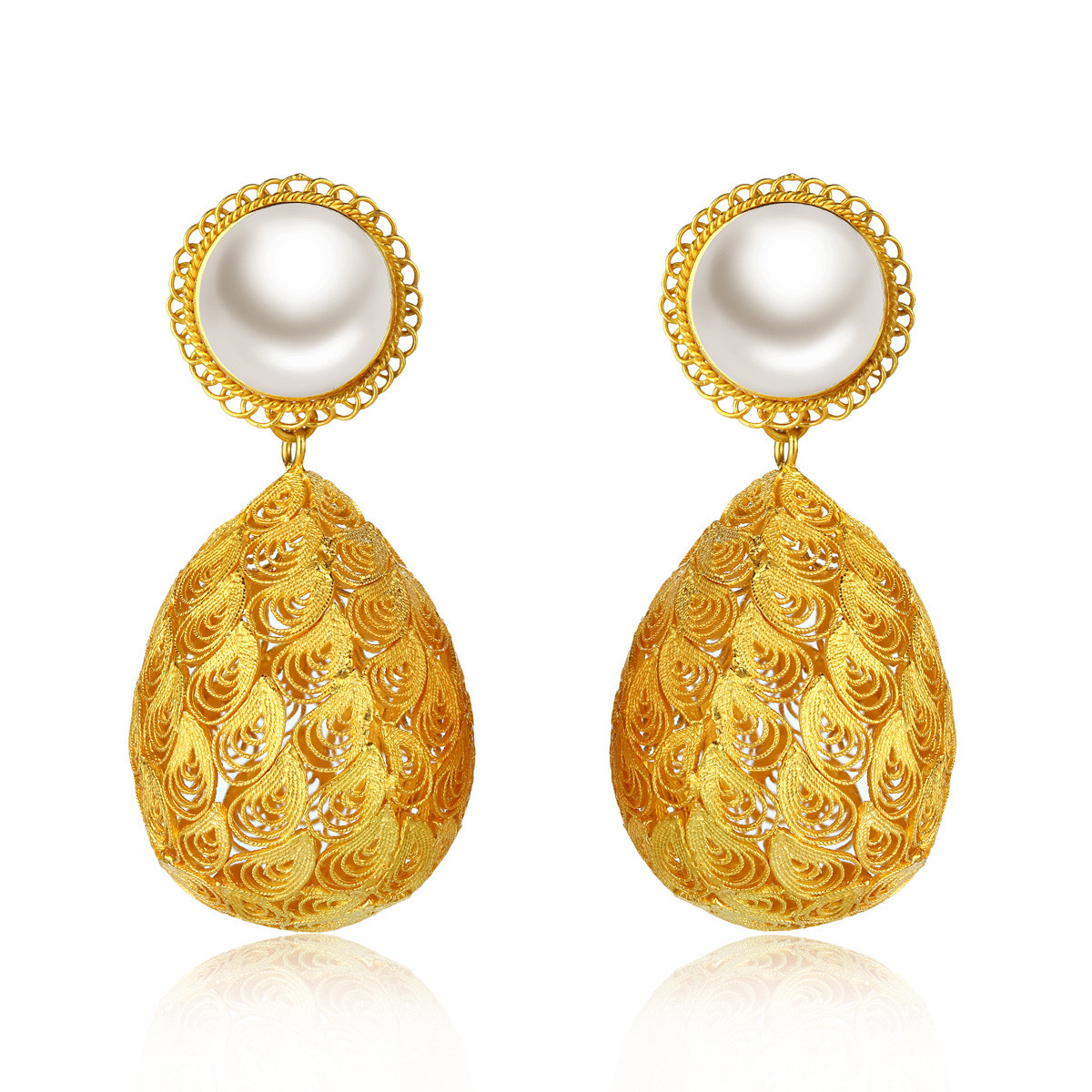 萃华cui hua珠宝专场 萃华 故宫系列皇饰宫匠18k金绕指柔耳饰