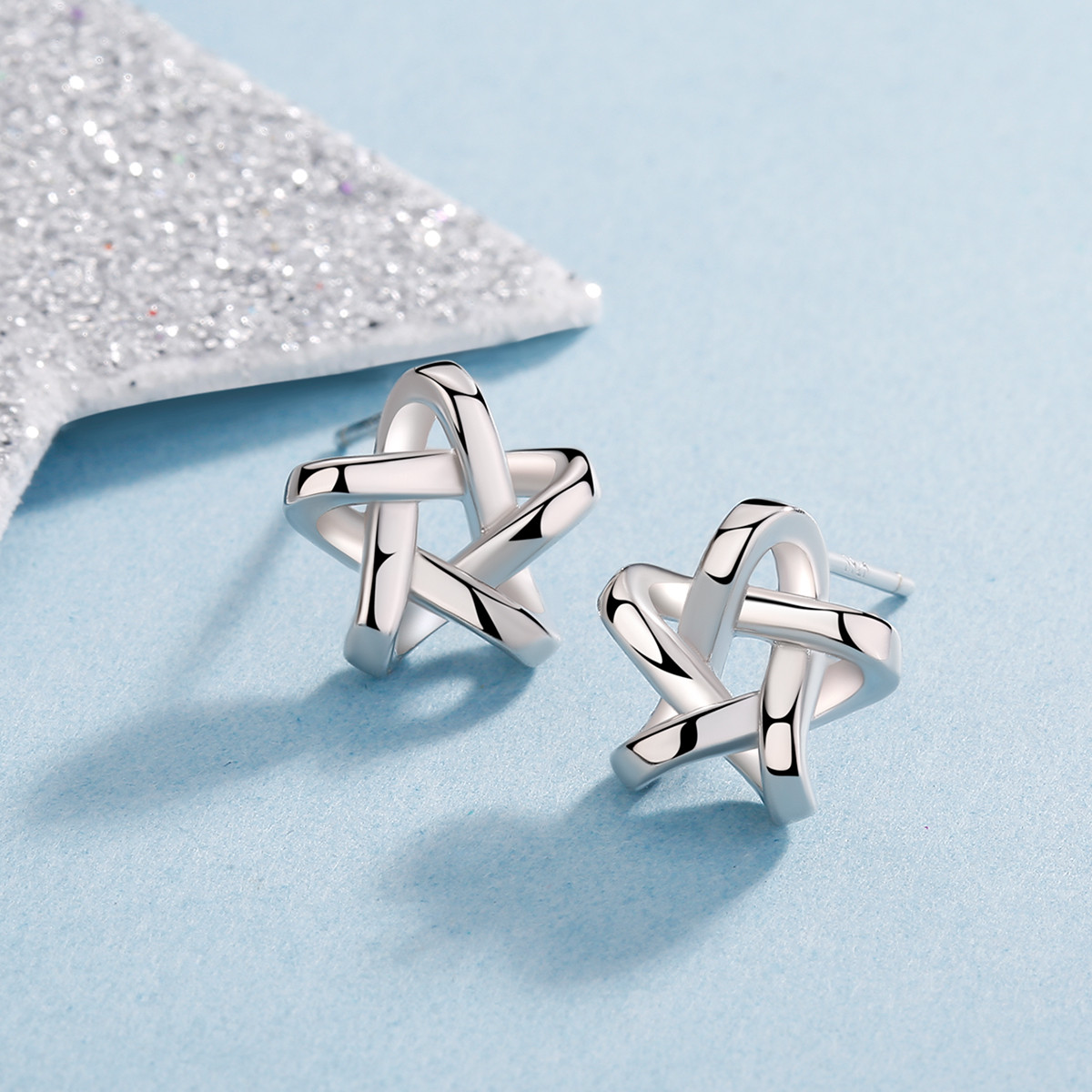 银时代星星耳钉s925银耳饰时尚简约美韩版气质