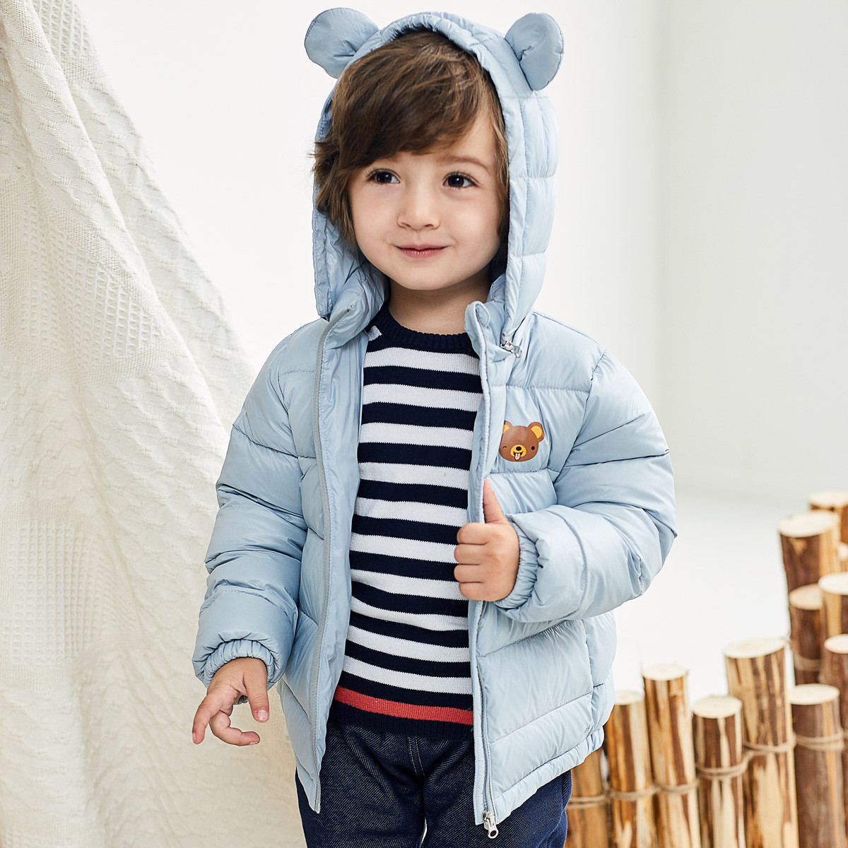 未来之星童装2018新款冬装中小童男童白鹅绒羽绒服