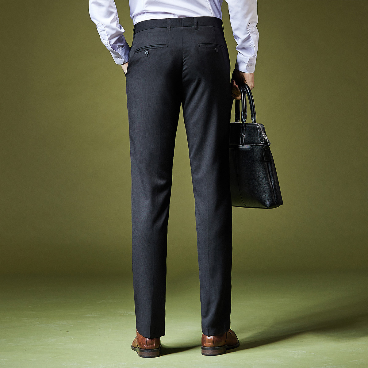 男士夏季西裤纯色商务休闲直筒男西裤百搭男士西裤透气薄款西装裤