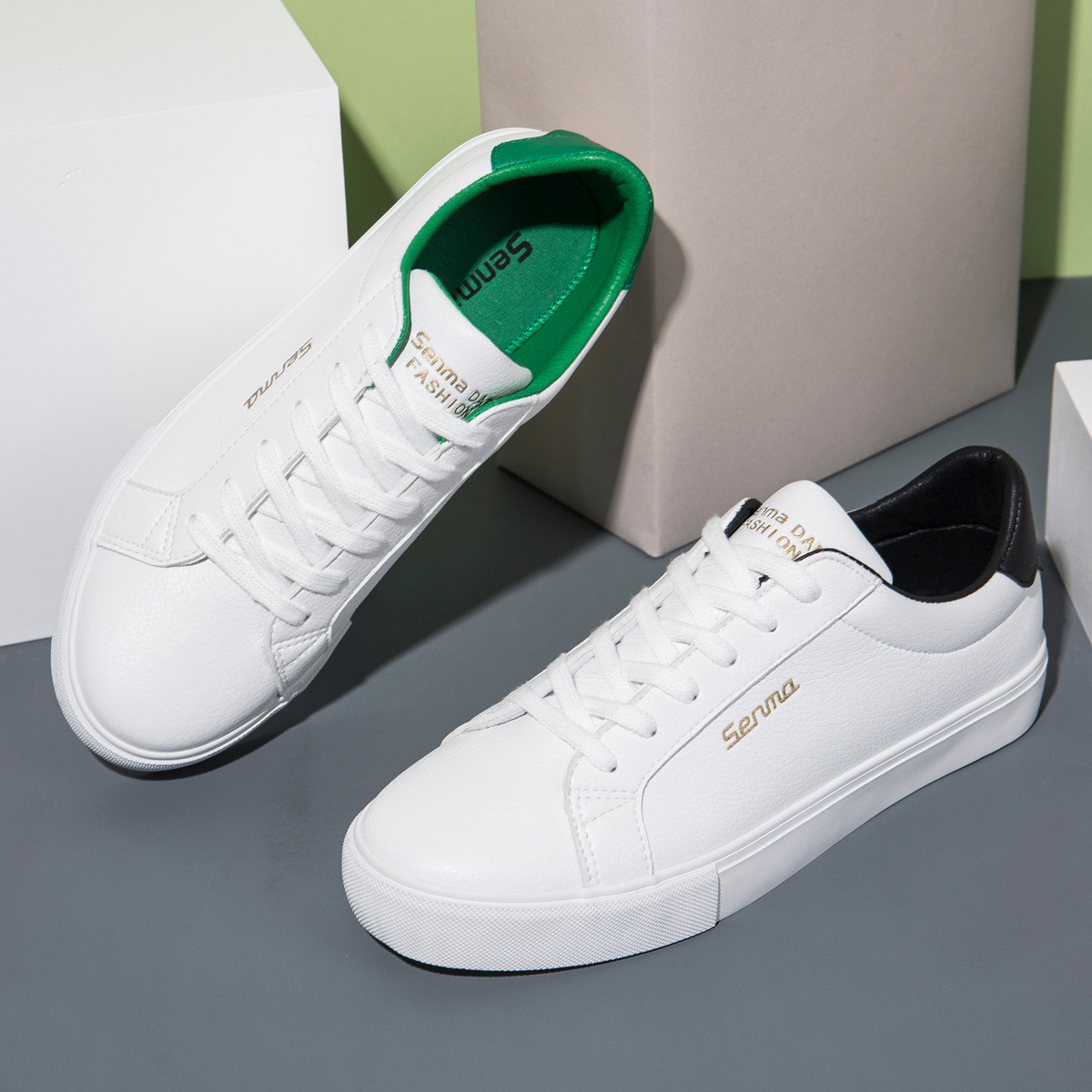 森马男款系带时尚潮流透气舒适平底板鞋子百搭小白鞋男休闲鞋男鞋