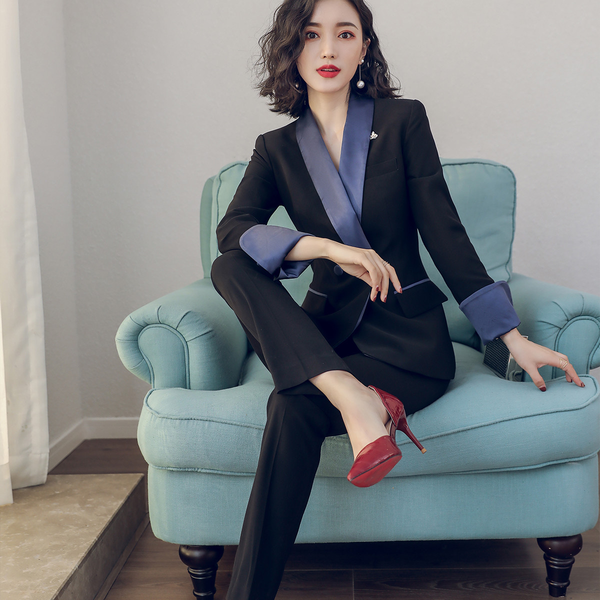 套装 2019春夏通勤装白领职业ol两件套(外套 裤子)zhcp28801_唯品会