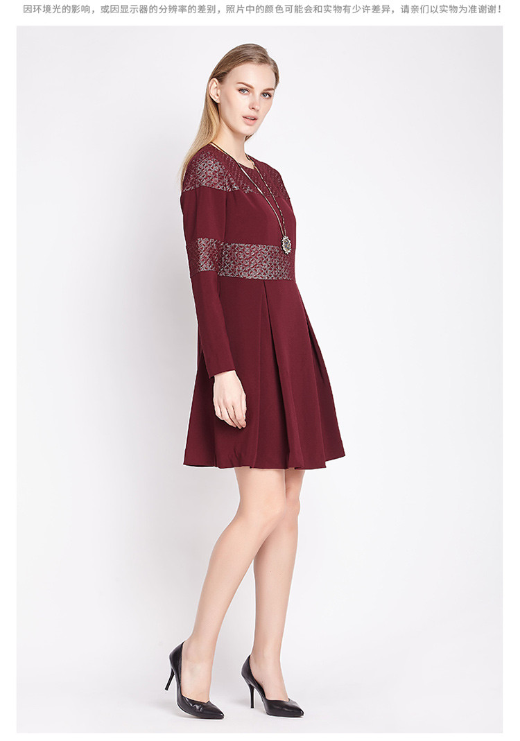 亨奴hono梭织长袖春装连衣裙