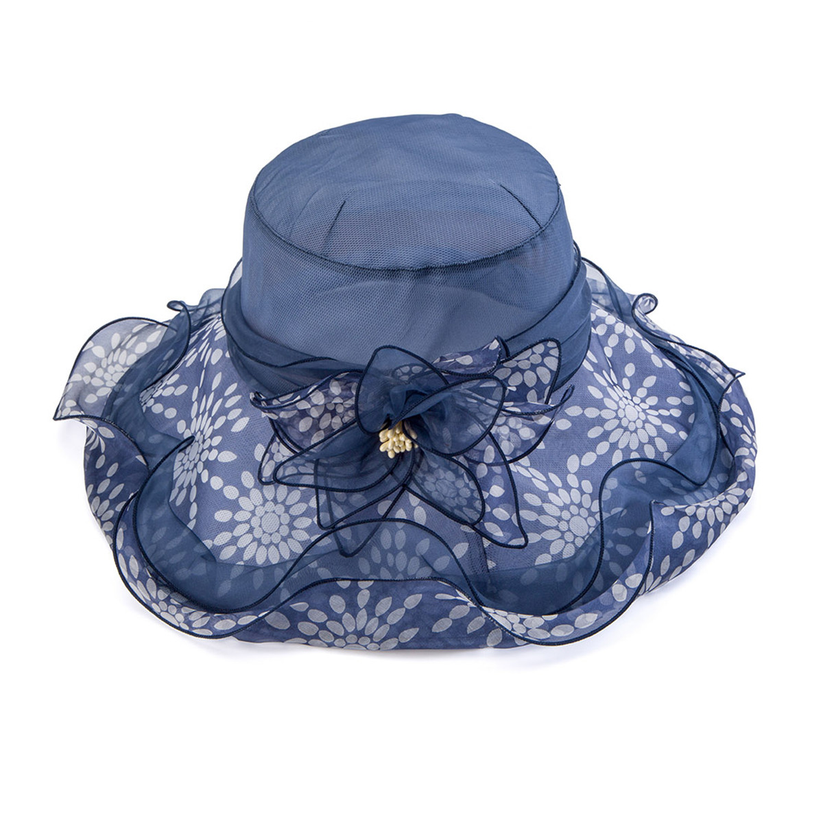 (直降)复古优雅风尚轻奢大檐防晒真丝帽