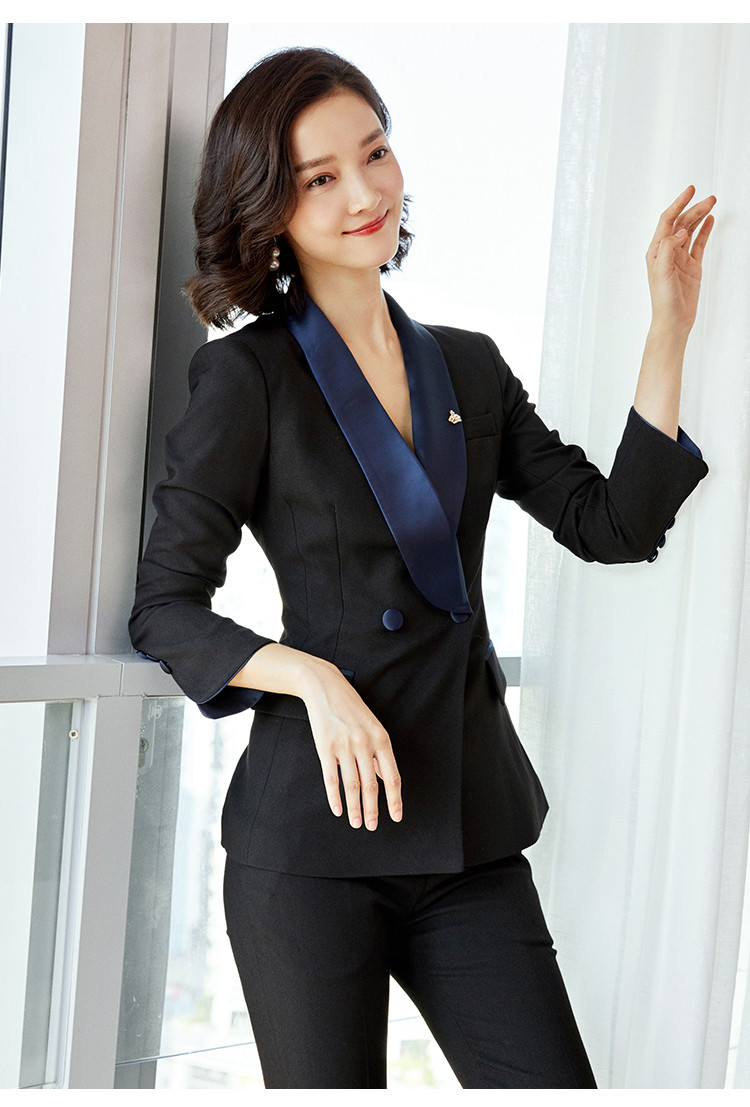 女士套装 2019春秋通勤装白领职业ol两件套(外套 裤子)