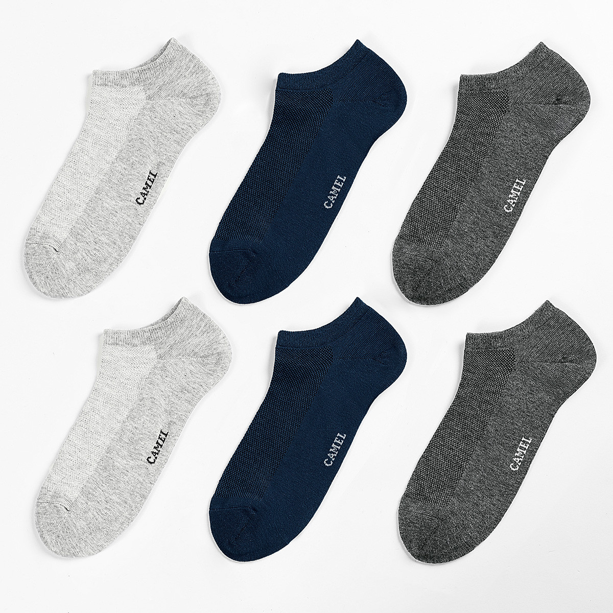 6双装薄款网眼透气男袜船袜 百搭防滑棉质吸湿吸汗男袜子短袜夏