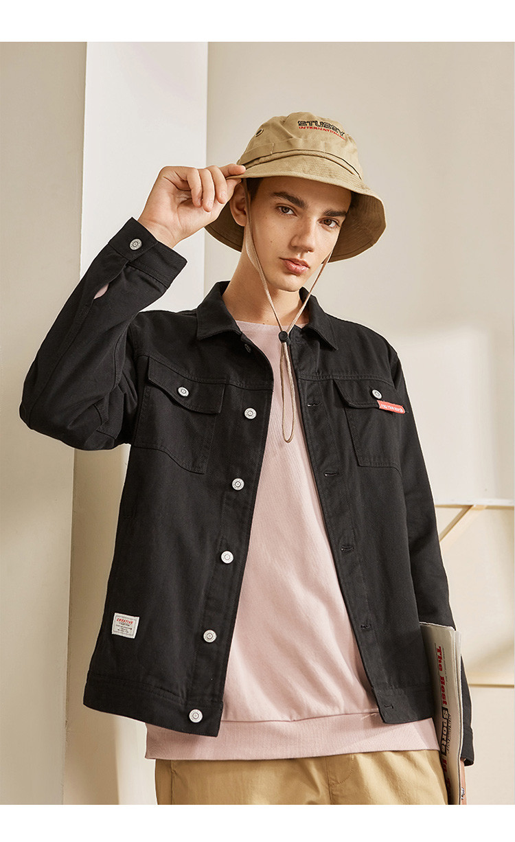 以纯线上品牌秋装新款夹克外套男夹克翻领男士夹克男士外套