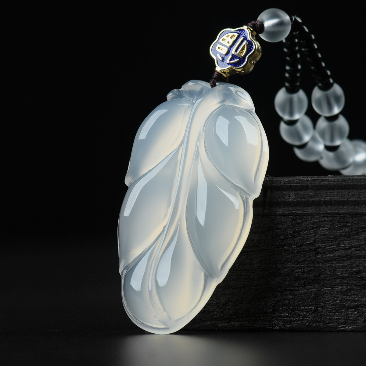 凤禧 金枝玉叶 天然玉髓叶子玉吊坠玉坠玉器/挂件项链