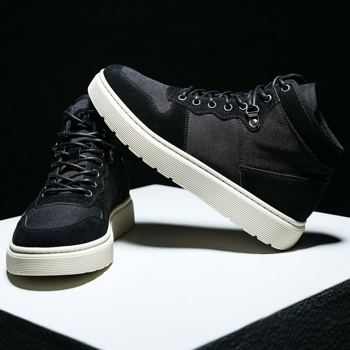 森马senma2019新款男款高帮耐磨厚底简约百搭男士休闲鞋