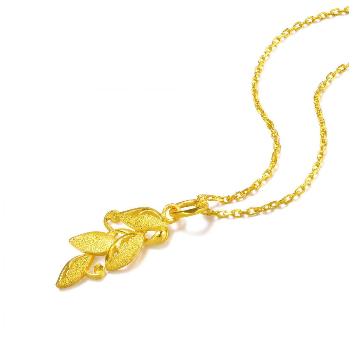 周生生黄金树叶吊坠(不含项链)