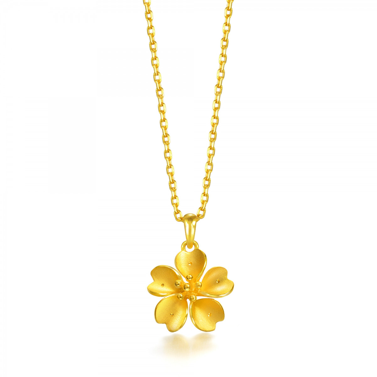 周生生足金樱花吊坠黄金项坠女款(不含项链)