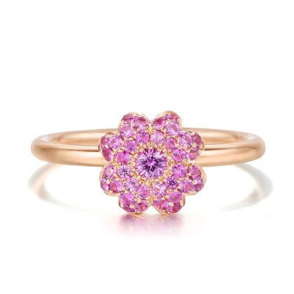 周生生18k金指玩粉红宝石戒指