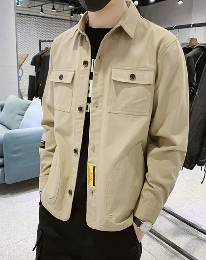 2019秋季新款牛津纺长袖衬衫青年休闲简约修身潮纯棉男士夹克
