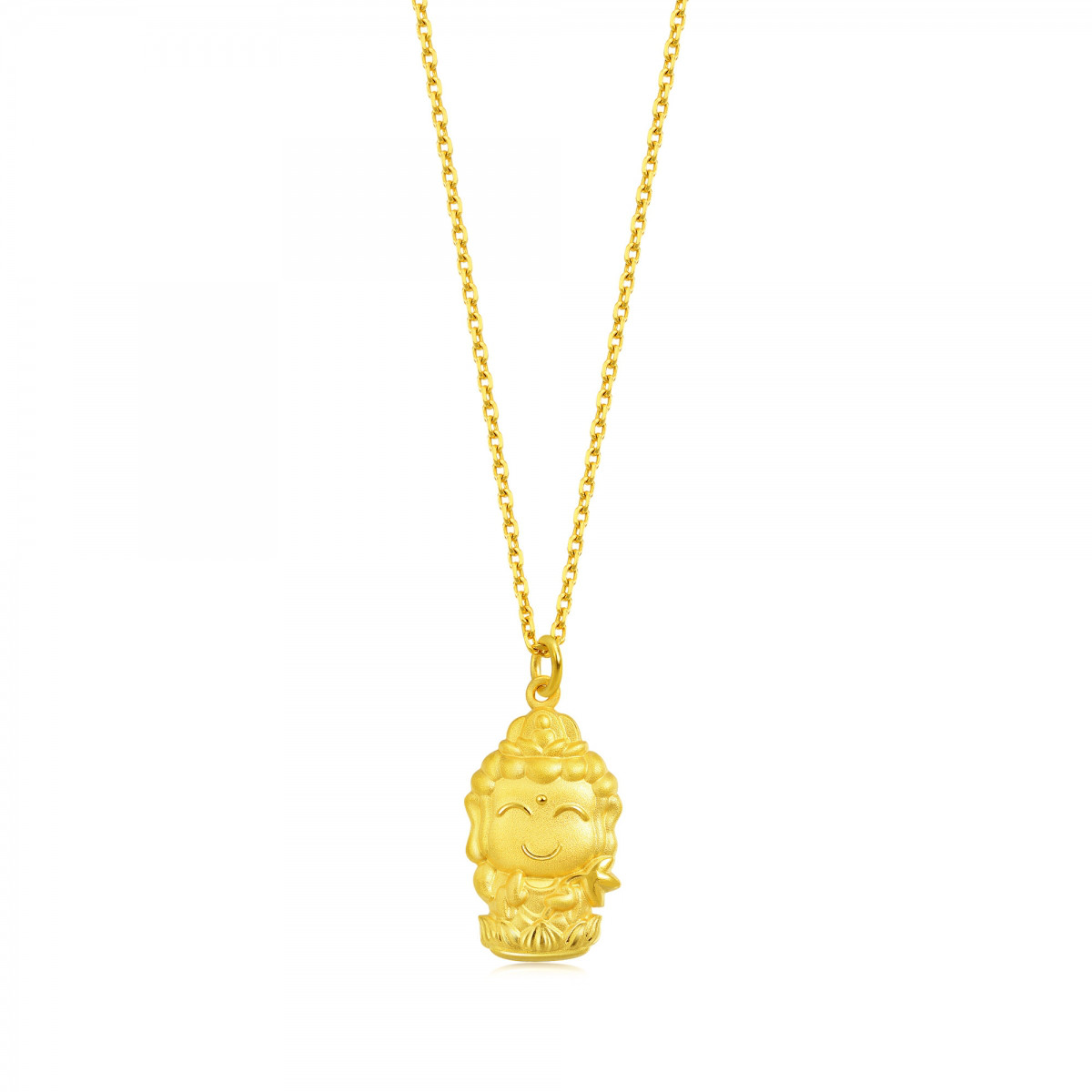 周生生足金本命佛普贤菩萨生肖龙蛇佩戴 黄金吊坠 不含项链