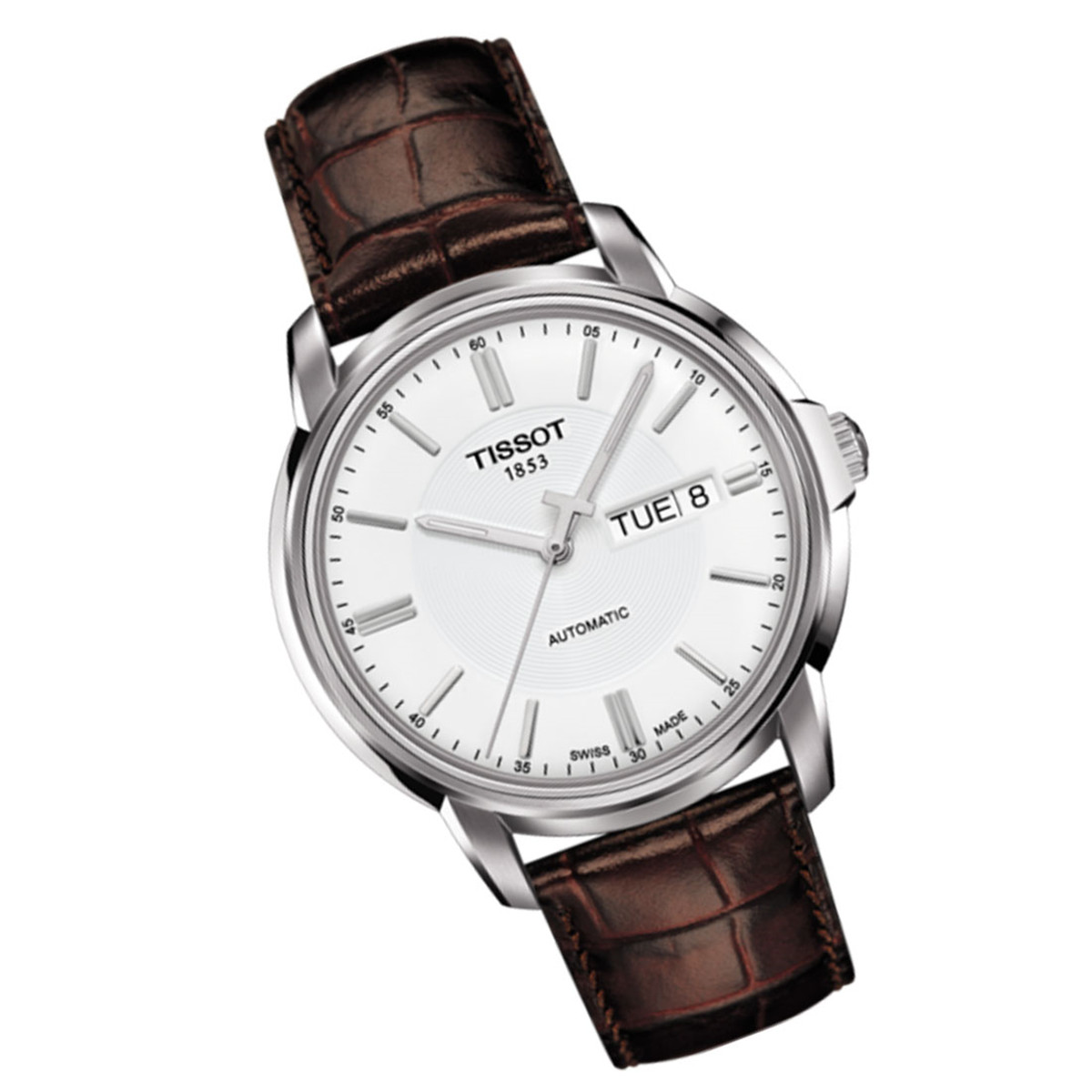 天梭恒意系列男表荧光指针透明表底日历星期窗格商务自动机械手表