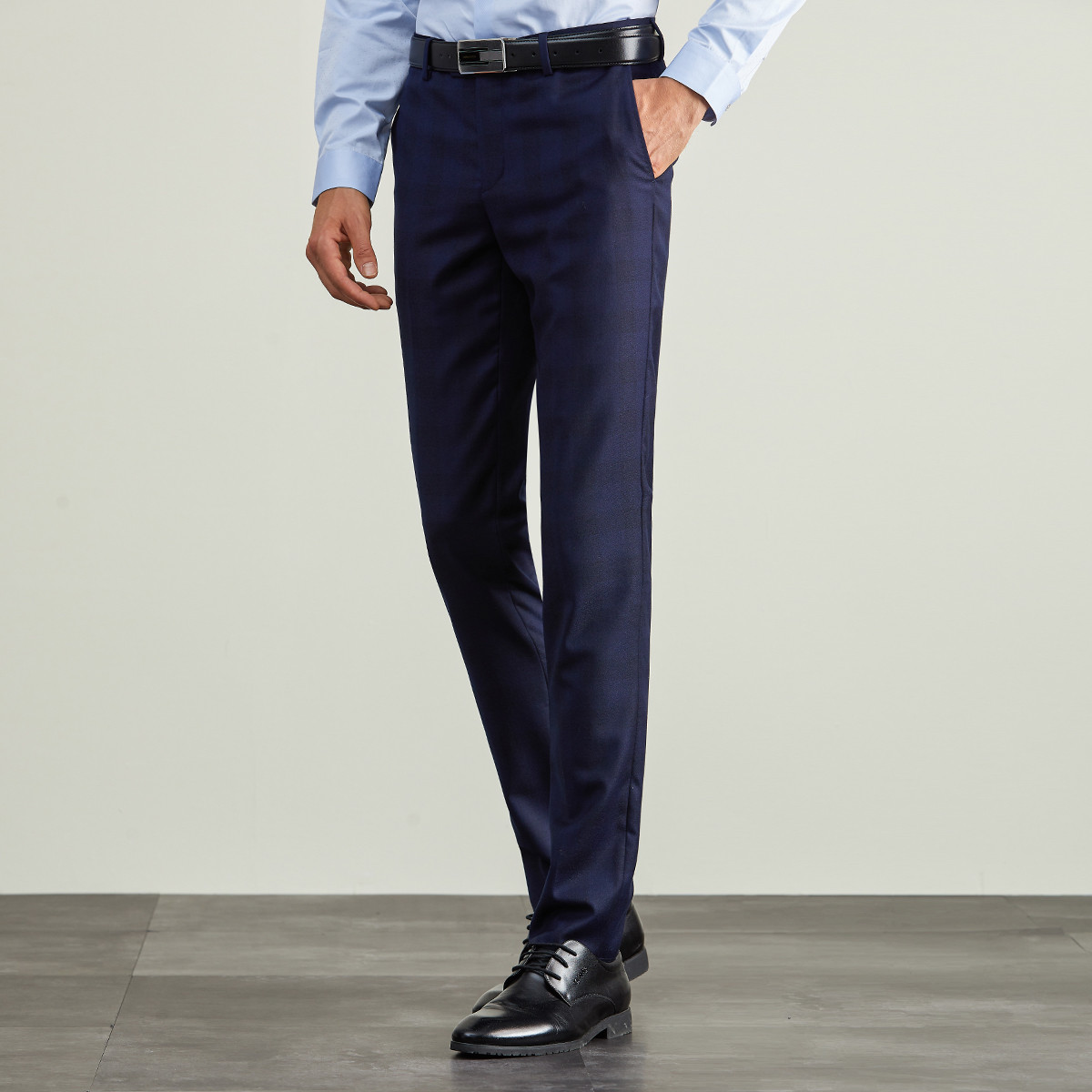 2019冬新款男款商务中腰直筒羊毛男士西裤