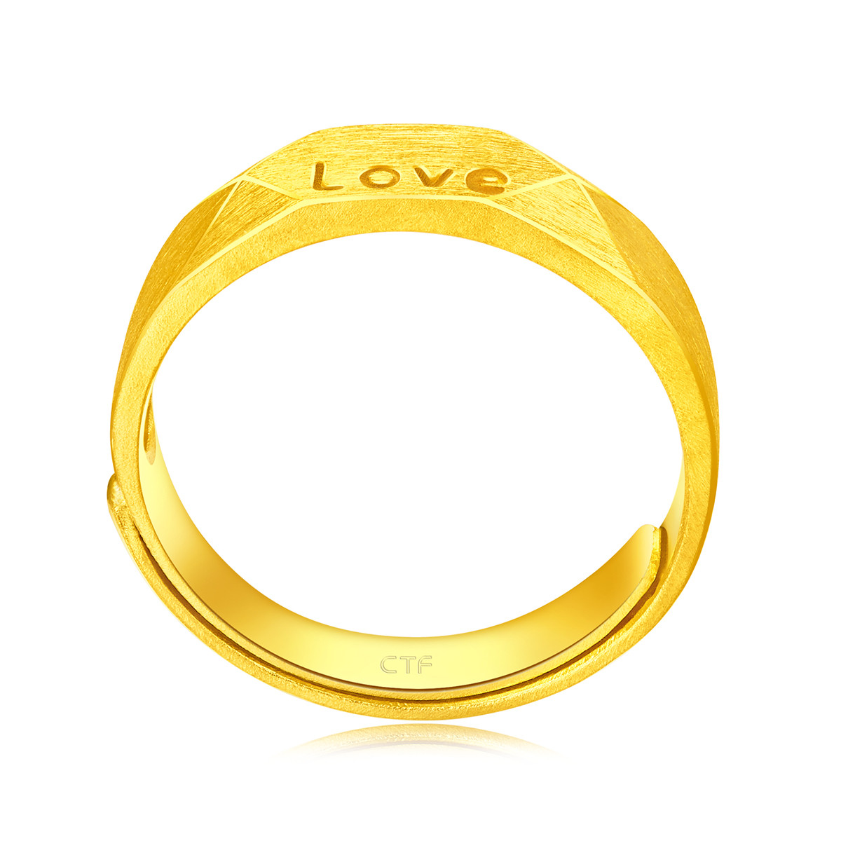 周大福 永恒的爱足金黄金戒指情侣对戒/女款