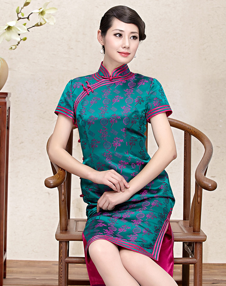 女款中式织锦缎旗袍