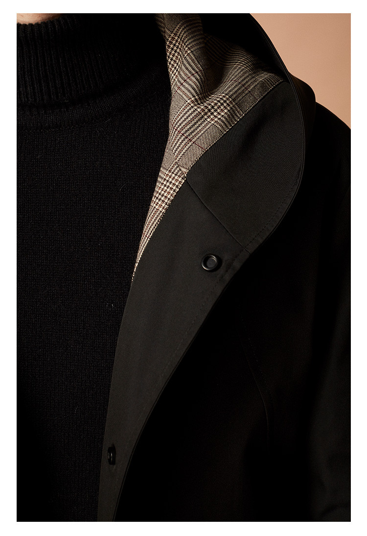 防风雨戴帽男式风衣雅格狮丹