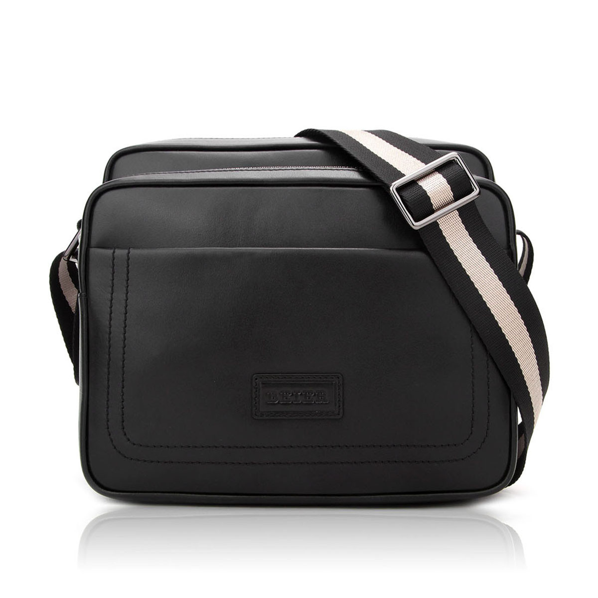 旅行休闲商务纯色牛皮革真皮休闲挎包男包