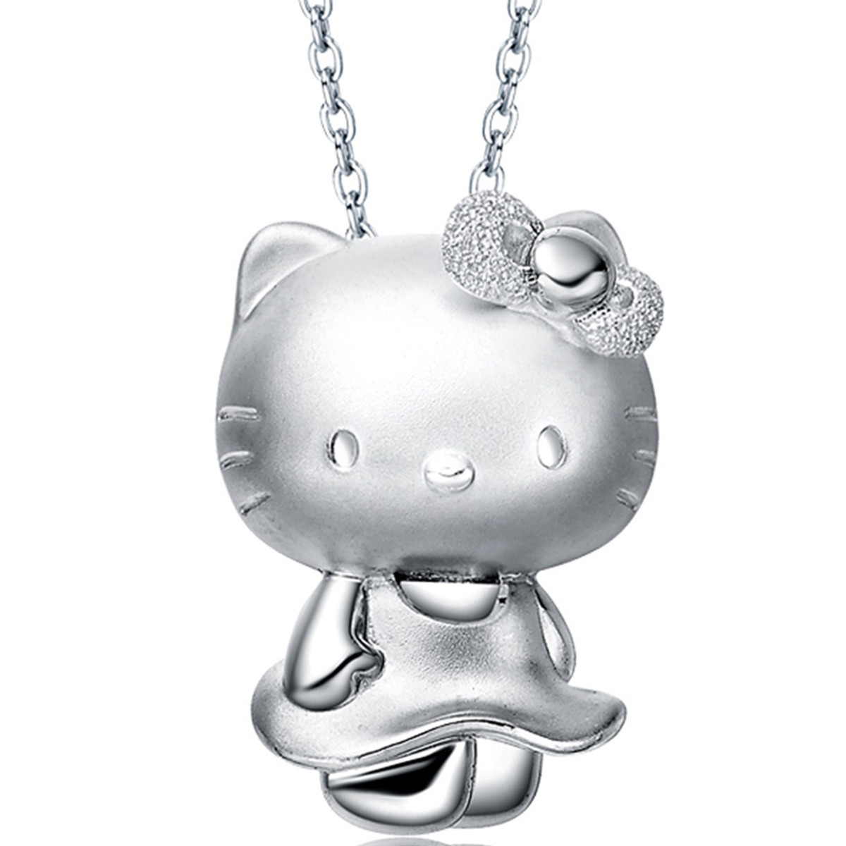 周大福 hello kitty凯蒂猫925银吊坠