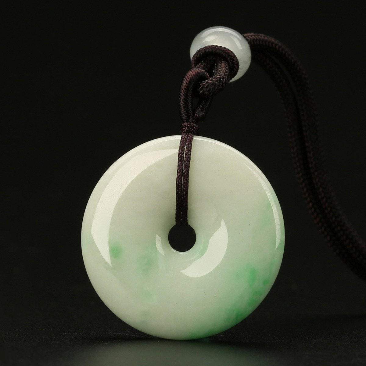 凤禧 翡翠飘阳绿平安扣玉吊坠/玉佩/玉石/玉吊坠