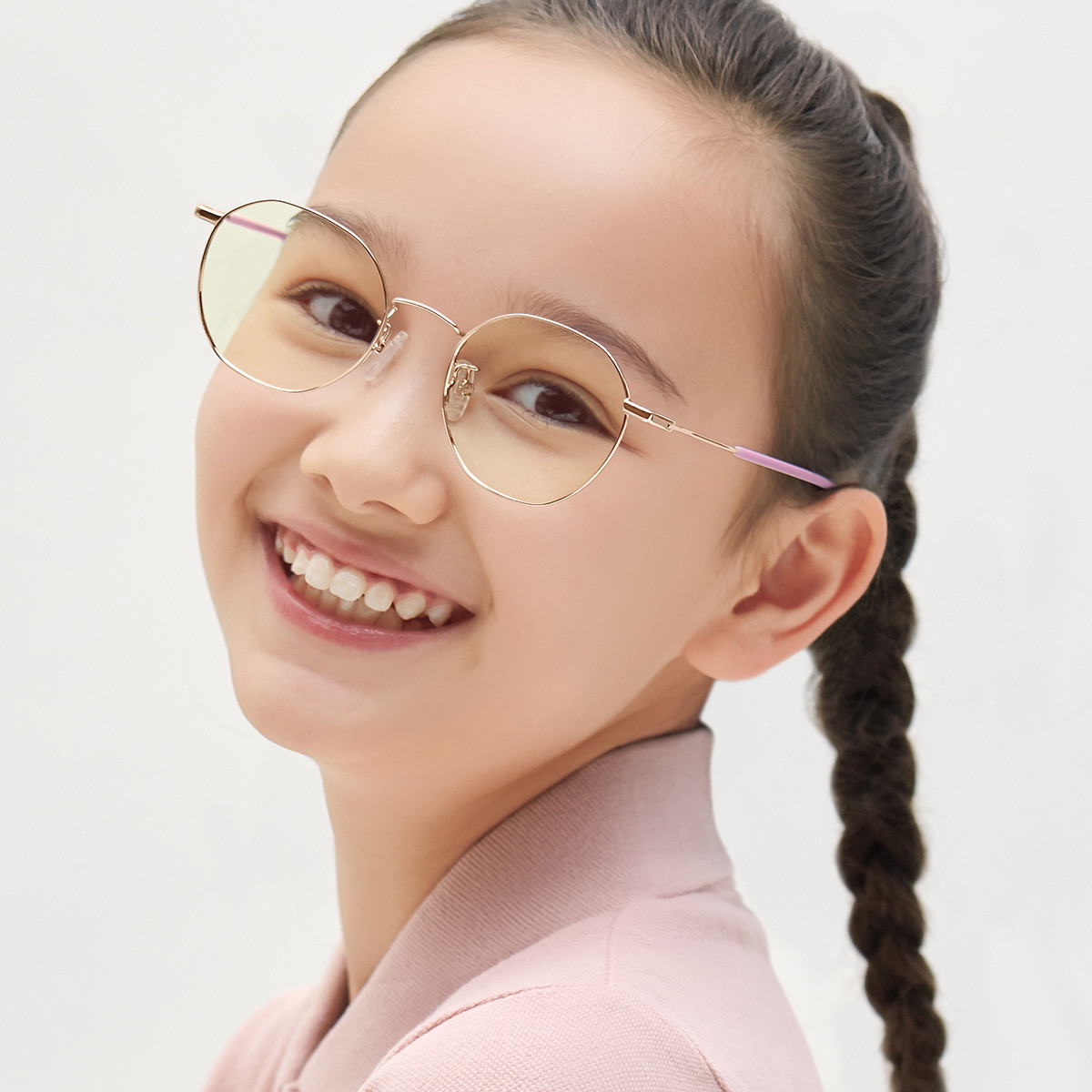 青少年防蓝光眼镜金属时尚圆形大框平光眼镜架男女款53401
