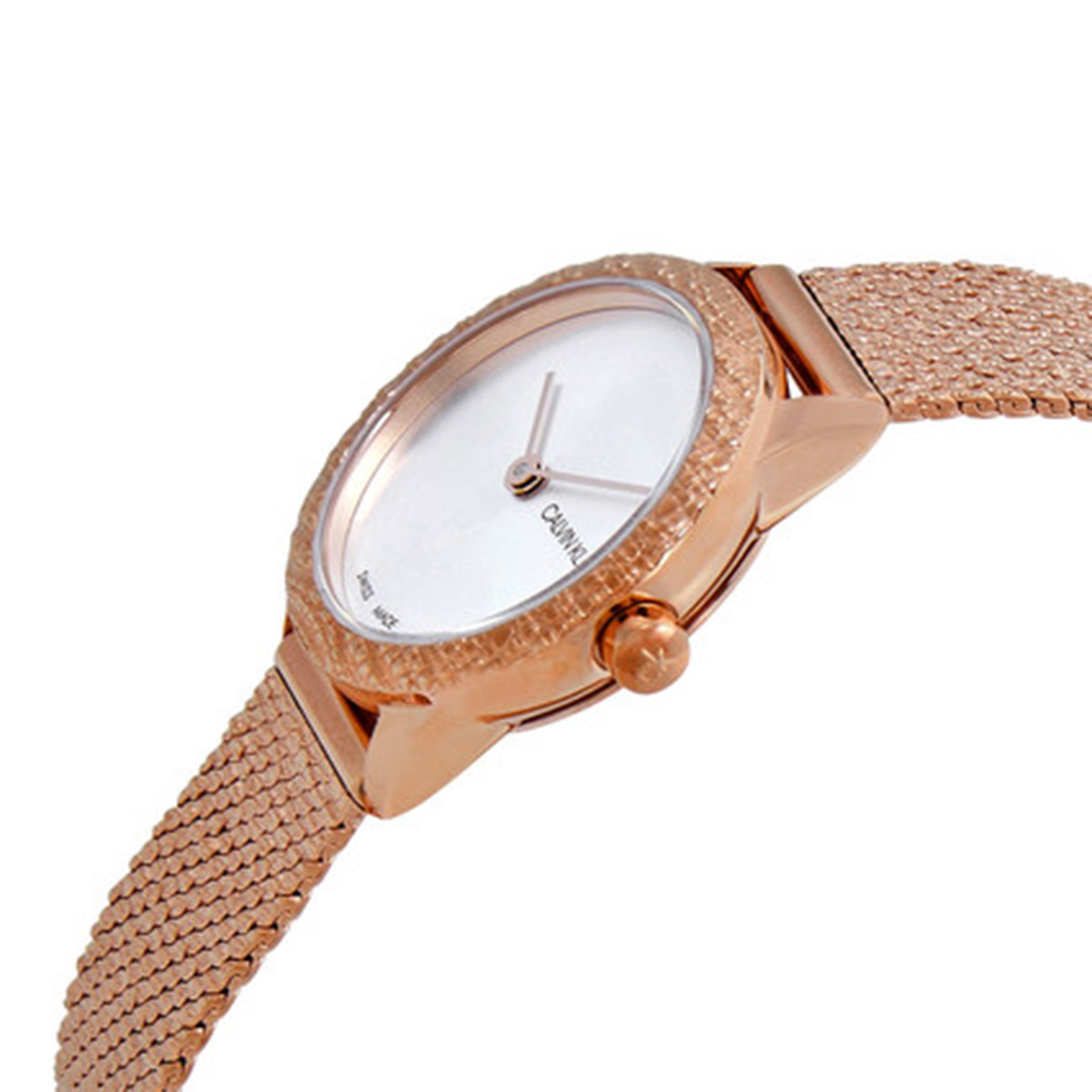 ck女表 minimal系列 无刻度表盘金色钢带石英手表