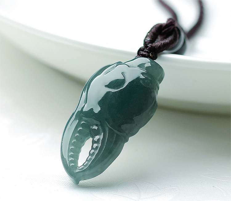 天然a货冰种蓝水飘雪花棉蟹钳翡翠吊坠玉坠玉石吊坠玉吊坠