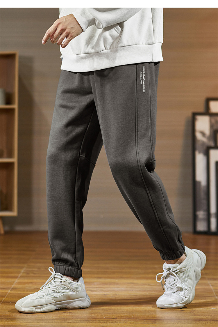 男士休闲裤针织侧边分割基本宽松休闲长裤男裤秋季休闲裤男